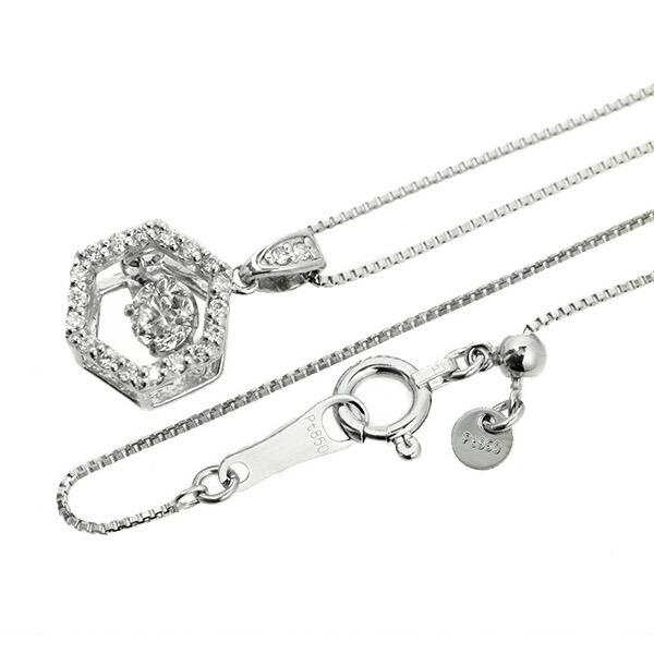 ダンシングストーン ダイヤモンド ネックレス 0.2ct プラチナ Pt900 揺れる ネックレス ダンシングダイヤ クロスフォー 正規品 鑑別書付 保証書付の画像