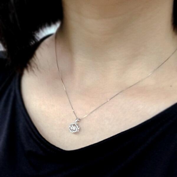 ダンシングストーン ダイヤモンド ネックレス 0.2ct プラチナ Pt900 揺れる ネックレス ダンシングダイヤ クロスフォー 正規品 鑑別書付 保証書付の画像
