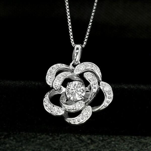 ダンシングストーン ダイヤモンド ネックレス 0.2ct プラチナ 天然ダイヤモンド 揺れるネックレス ダンシングダイヤ クロスフォー Crossfor 正規品の画像