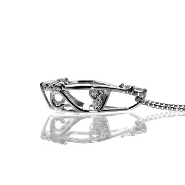 ダンシングストーン ダイヤモンド ネックレス 0.2ct プラチナ Pt900 揺れる ネックレス ダンシングダイヤ クロスフォー 正規品 鑑別書付 保証書付の画像