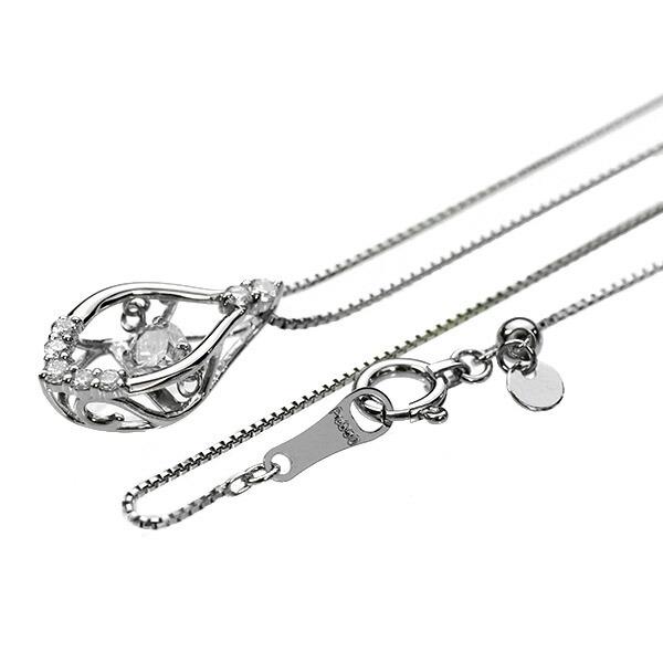 ダンシングストーン ダイヤモンド ネックレス 0.2ct プラチナ Pt900 揺れる ネックレス ダンシングダイヤ クロスフォー 正規品 鑑別書付 保証書付の画像