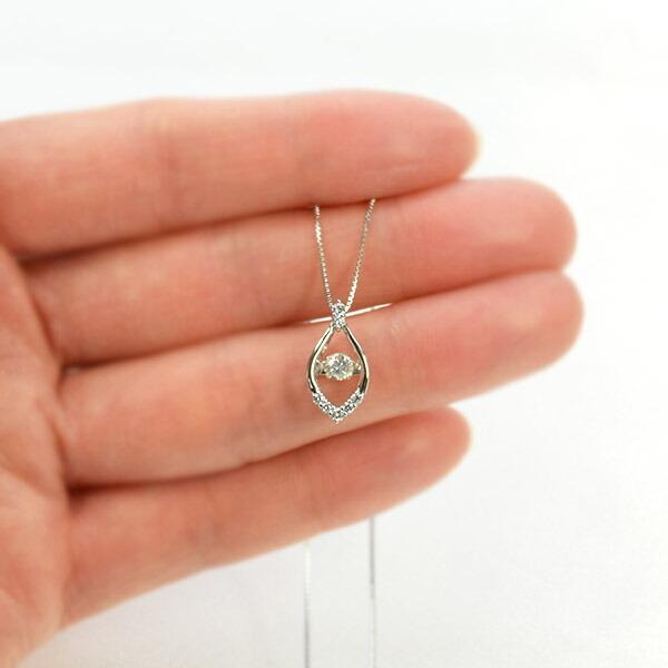 ダンシングストーン ダイヤモンド ネックレス 0.2ct プラチナ Pt900 揺れる ネックレス ダンシングダイヤ クロスフォー 正規品 鑑別書付 保証書付の画像