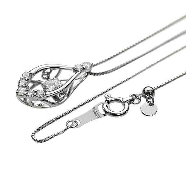 ダンシングストーン ダイヤモンド ネックレス 0.3ct プラチナ Pt900 揺れる ネックレス ダンシングダイヤ クロスフォー 正規品 鑑別書付 保証書付の画像