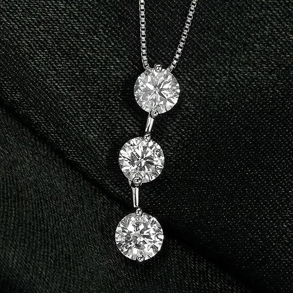Trilogy（トリロジー） ダイヤモンド ネックレス スリーストーン 1.0ct