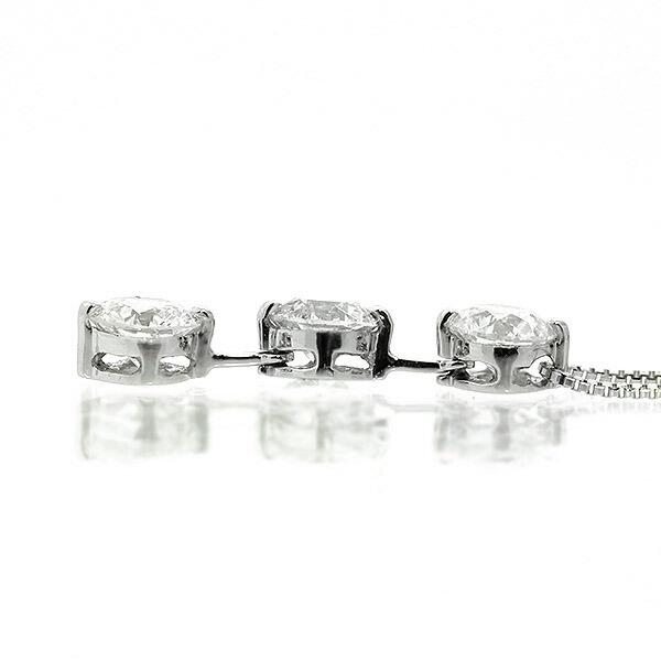 ダイヤモンド ネックレス スリーストーン トリロジー 1.0ct プラチナ Pt900 3粒 鑑別書付 保証書付 送料無料 ギフト プレゼント 記念日の画像