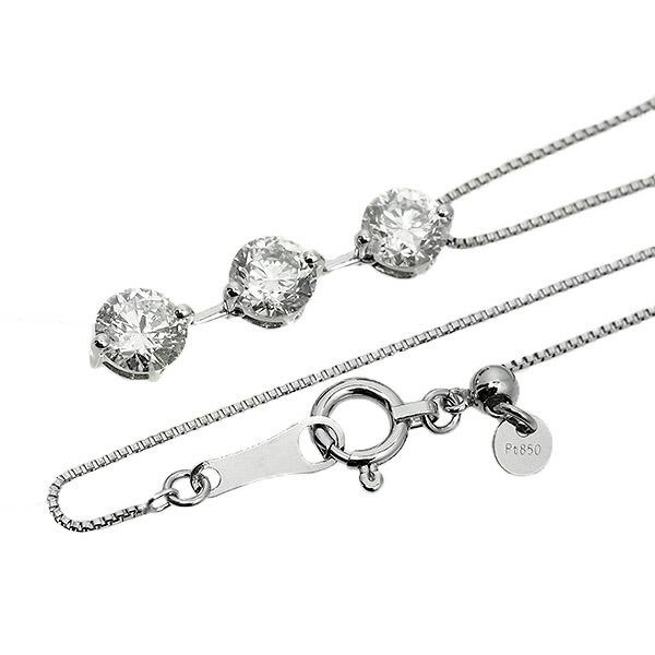 Trilogy（トリロジー） ダイヤモンド ネックレス スリーストーン 1.0ct