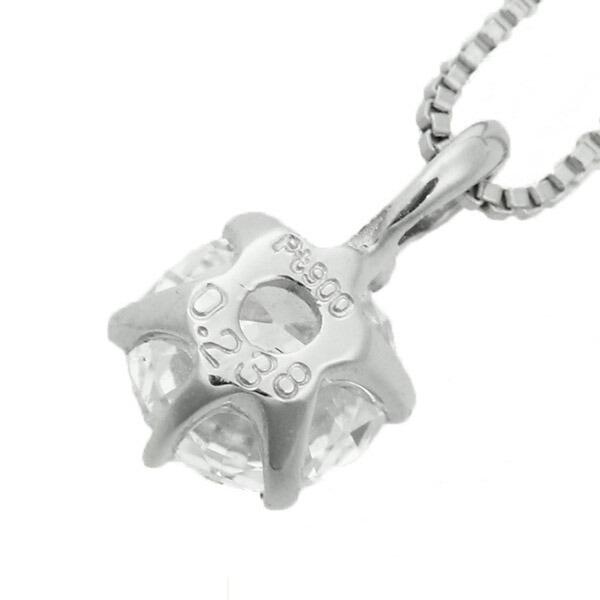 天然ダイヤモンド ネックレス 一粒 0.2ct 6本爪 プラチナ Pt900 ハート