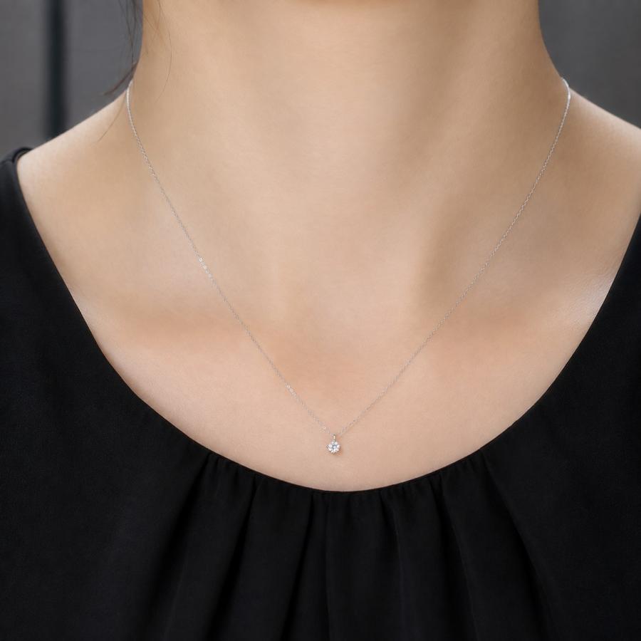 天然ダイヤモンド ネックレス 一粒 0.2ct 6本爪 プラチナ Pt900 ハート