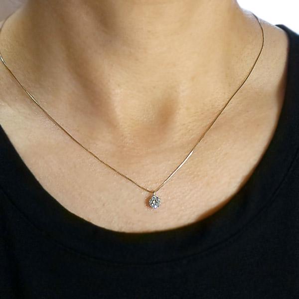 ダイヤモンド ネックレス 一粒 0.5ct 6本爪 プラチナ Pt900 ハート 