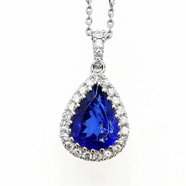 タンザナイト ダイヤモンド ネックレス Pt900 プラチナ 取り巻き