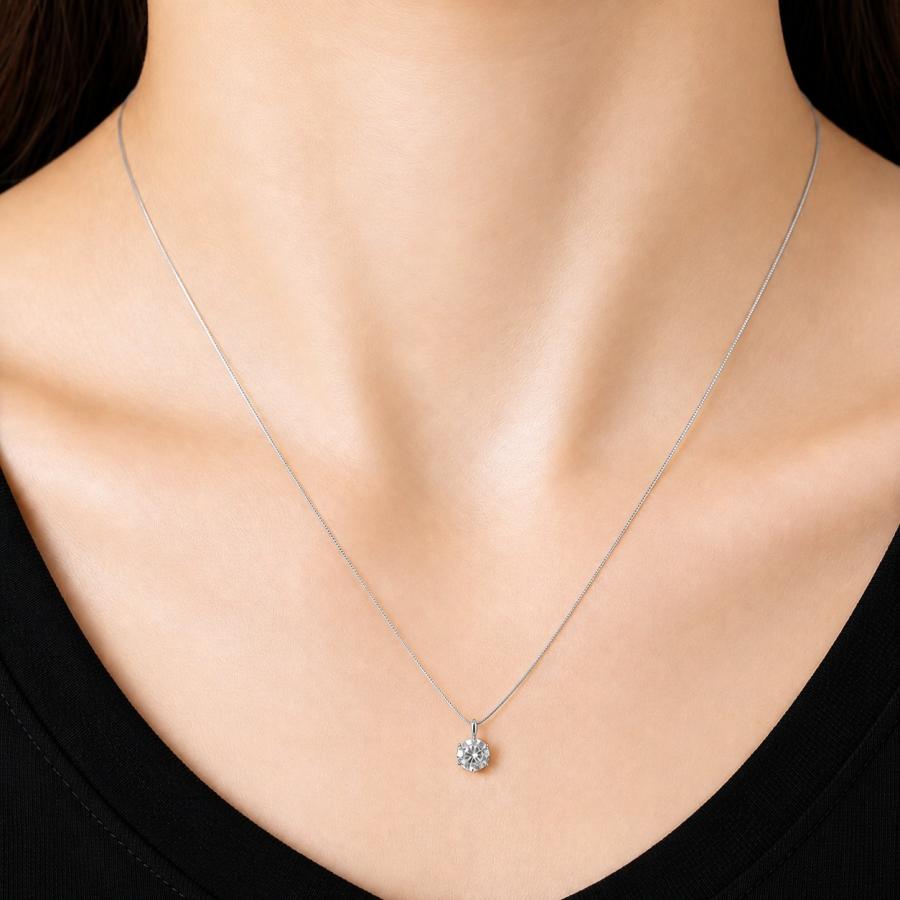 ダイヤモンド ネックレス 一粒 0.7ct 6本爪 プラチナ Pt900 シンプル