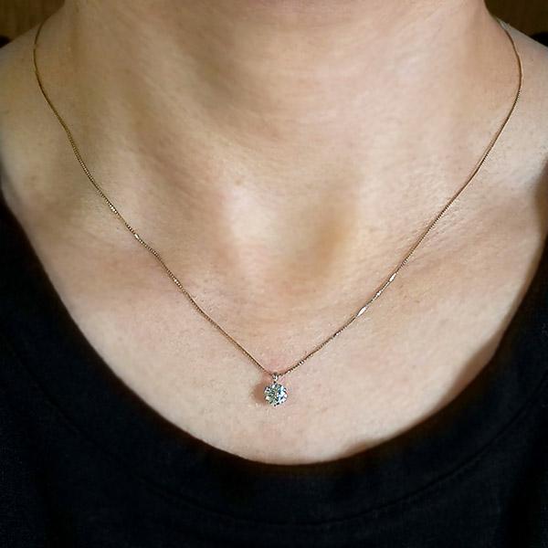 ダイヤモンド ネックレス 一粒 0.5ct 6本爪 プラチナ Pt900 トリプル