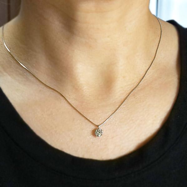 ダイヤモンド ネックレス 一粒 0.7ct 6本爪 プラチナ Pt900 トリプル 