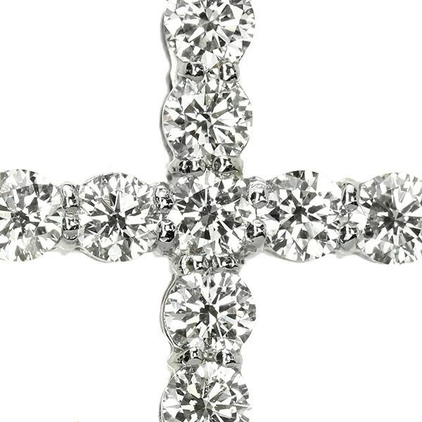ダイヤモンド ネックレス クロス 1カラット Pt900 プラチナ ハート