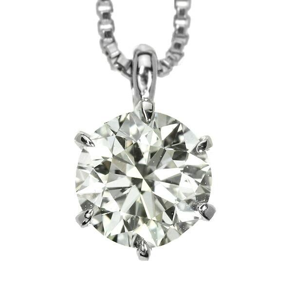 ダイヤモンド ネックレス 一粒 0.4ct 6本爪 プラチナ Pt900 Hカラー
