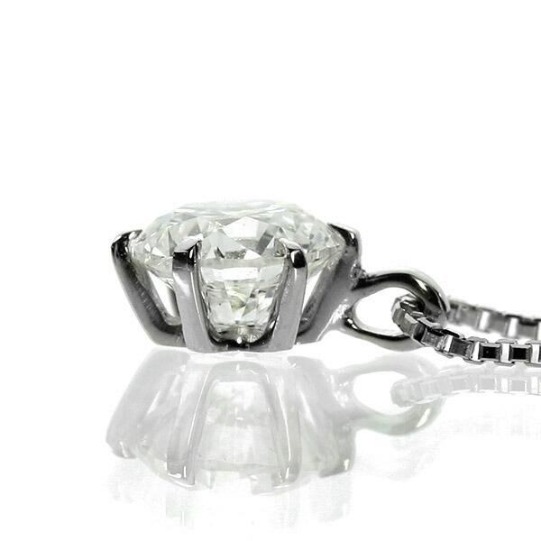 ダイヤモンド ネックレス 一粒 0.4ct 6本爪 プラチナ Pt900 Hカラー