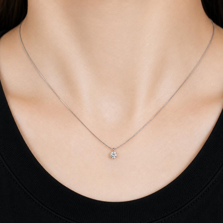 ダイヤモンド ネックレス 一粒 0.4ct 6本爪 プラチナ Pt900 Hカラー