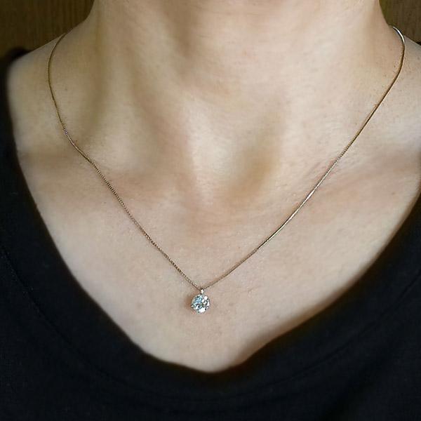 ダイヤモンド ネックレス 一粒 0.7ct 6本爪 プラチナ Pt900 Hカラー  