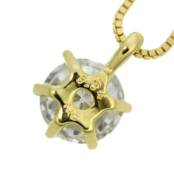 ダイヤモンド ネックレス 一粒 0.3ct 6本爪 K18 イエロー ダイヤモンド ネックレス 一粒 0.3ct 6本爪 K18 イエロー