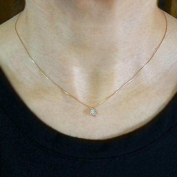 ダイヤモンド ネックレス 一粒 0.3ct 6本爪 K18 ピンクゴールド ダイヤモンド ネックレス 一粒 0.3ct 6本爪 K18 ピンクゴールド