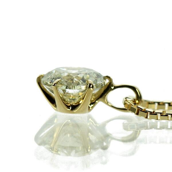 ダイヤモンド ネックレス 一粒 0.5ct 6本爪 K18 イエローゴールド