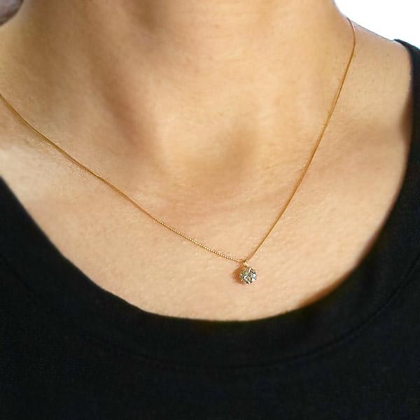 ダイヤモンド ネックレス 一粒 0.5ct 6本爪 K18 イエロー ダイヤモンド ネックレス 一粒 0.5ct 6本爪 K18 イエロー