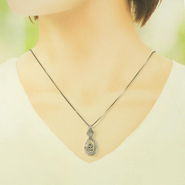 1.0ct ダイヤモンド ネックレス プラチナ Pt900 マーキス カット D 