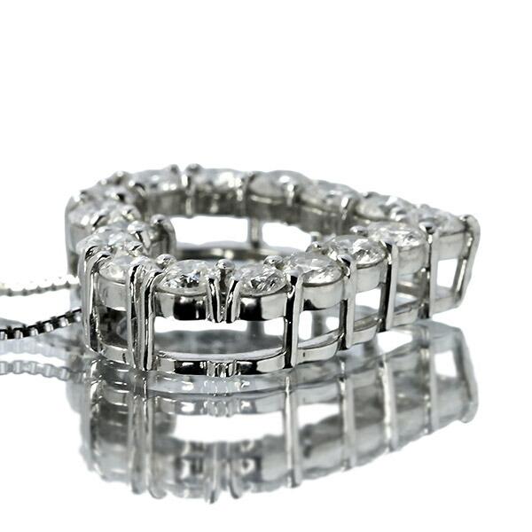 1カラット ダイヤモンド ネックレス ハート 1.0ct Pt プラチナ 鑑別
