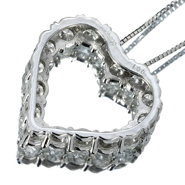 1カラット ダイヤモンド ネックレス ハート 1.0ct Pt プラチナ 鑑別