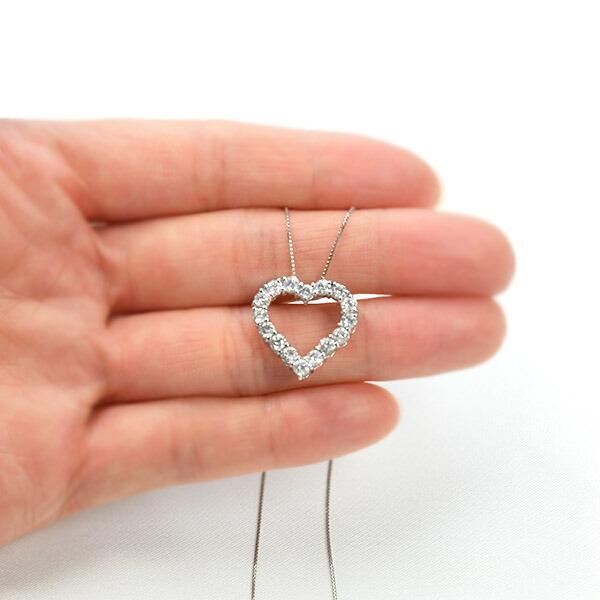 1カラット ダイヤモンド ネックレス ハート 1.0ct Pt プラチナ 鑑別 