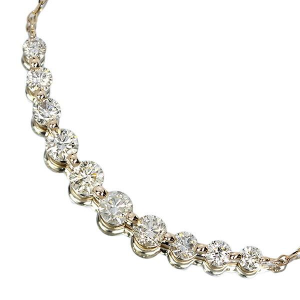 1カラット ダイヤモンド スマイル ネックレス 1.0ct K18 ピンク