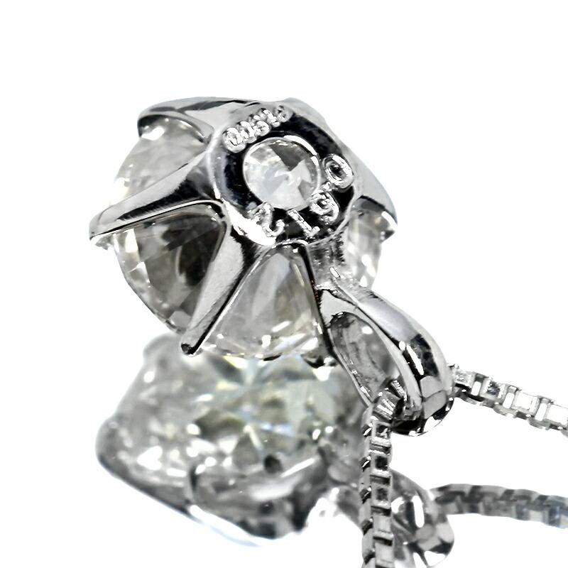 ダイヤモンド ネックレス 一粒 0.6ct 6本爪 プラチナ Pt900 ハート