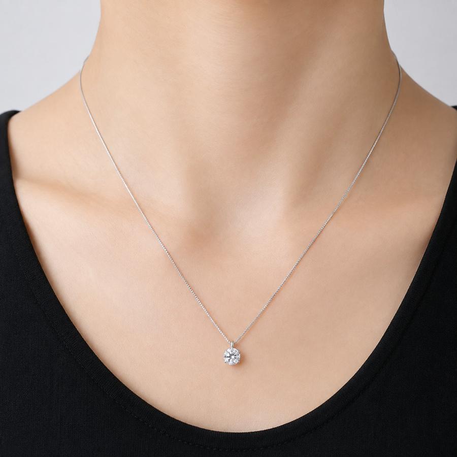 新品未使用　プラチナ900 ダイヤ0.6ctハートネックレス5g ダイヤモンド ネックレス 一粒 0.6ct 6本爪 プラチナ Pt900 ハート