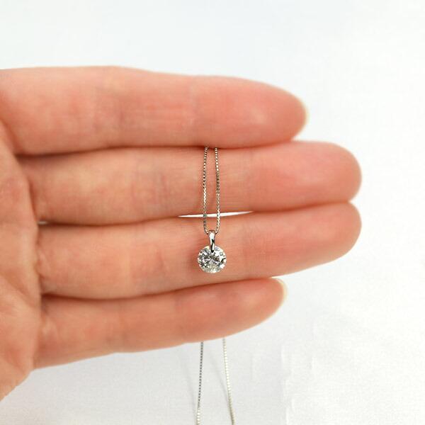 0.6ct ダイヤモンド ネックレス 一粒 一点留 プラチナ Pt900 Dカラー 