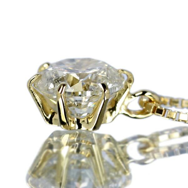 ダイヤモンド ネックレス 1カラット　一粒 1.0ct 6本爪 K18 イエローゴールド シンプル 定番 鑑別書付 保証書付 ギフト プレゼントの画像