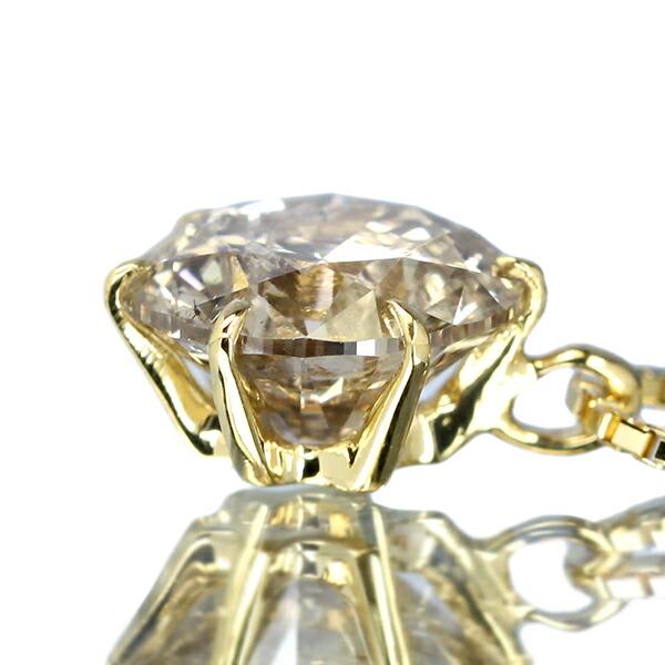 Nene 1.2ct超え 天然ダイヤモンド 18K ネックレス 証明書あり 1.2ct ダイヤモンド ネックレス 一粒 6本爪 K18 イエローゴールド J