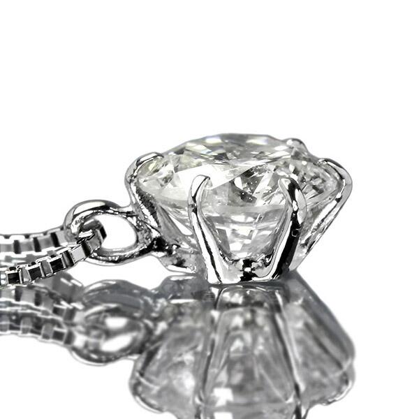 ダイヤモンド ネックレス 1カラット　一粒 1.0ct 6本爪 プラチナ Pt900 Hカラー I1 Very Goodカット 鑑定書付 保証書付 ギフト クリスマス 記念日の画像
