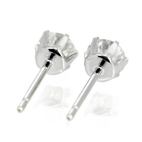Pt900 プラチナ　計0.6ct ブラックダイヤモンドピアス　特A ダイヤモンド ピアス 一粒 0.7ct プラチナ Pt900 6本爪 0.35×0.35ct