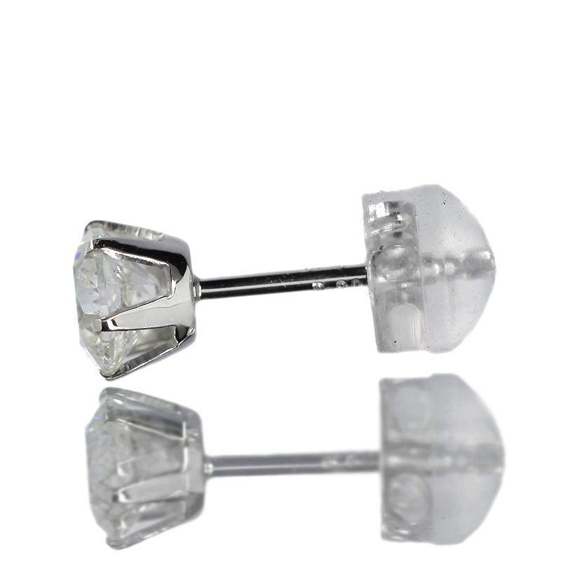ダイヤモンド ピアス 1カラット 一粒 1.0ct プラチナ Pt900 6本爪 0.5