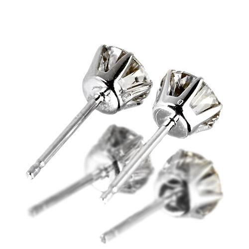 ダイヤモンド ピアス 1カラット　一粒 1.0ct プラチナ Pt900 6本爪 0.5×0.5ct スタッド 鑑別書付 保証書付 ギフト プレゼント クリスマス 記念日の画像