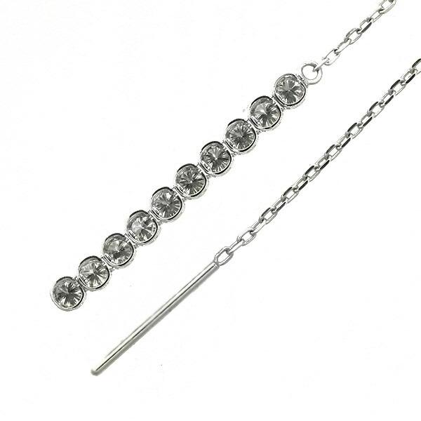 ダイヤモンド ピアス ラインピアス ロングピアス アメリカンピアス K18
