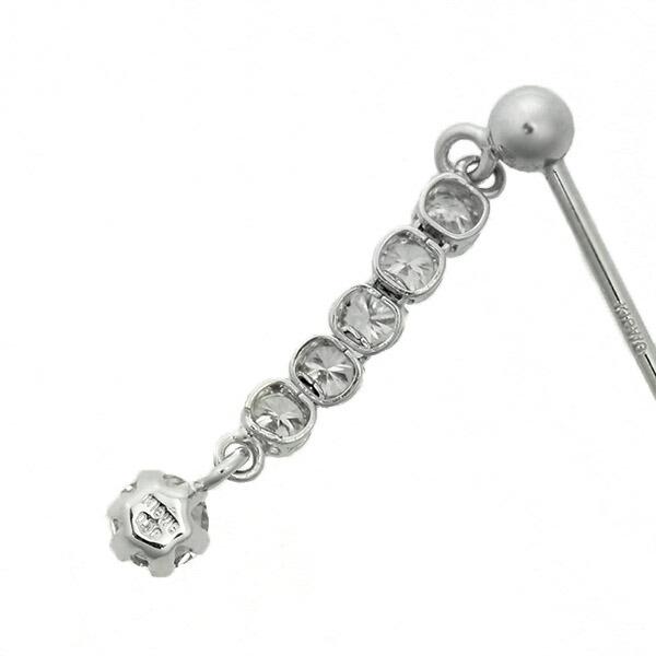 ダイヤモンド ピアス ラインピアス K18 ホワイトゴールド 0.3ct 0.18×0.18ct 揺れる スウィング 鑑別書付 保証書付の画像
