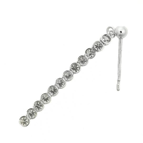 ダイヤモンド ピアス ラインピアス ロングピアス K18 ホワイトゴールド 0.5ct 0.25×0.25ct 揺れる スウィング 鑑別書付 保証書付の画像