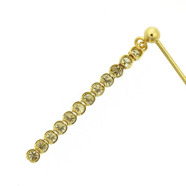 ダイヤモンド ピアス ラインピアス ロングピアス K18 イエローゴールド 0.5ct 0.25×0.25ct 揺れる スウィング 鑑別書付 保証書付の画像