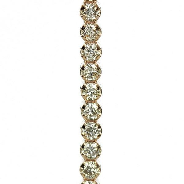 ダイヤモンド ピアス ラインピアス ロングピアス K18 ピンクゴールド 0.5ct 0.25×0.25ct 揺れる スウィング 鑑別書付 保証書付の画像