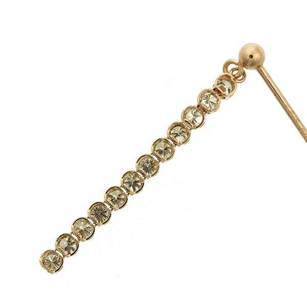 ダイヤモンド ピアス ラインピアス ロングピアス K18 ピンクゴールド 0.5ct 0.25×0.25ct 揺れる スウィング 鑑別書付 保証書付の画像
