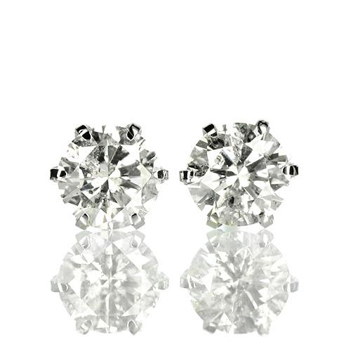 ダイヤモンド ピアス 一粒 0.5ct プラチナ Pt900 6本爪 0.25×0.25ct