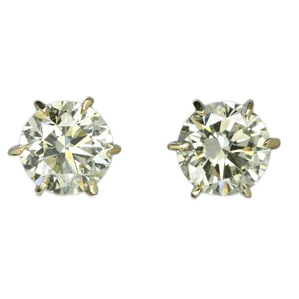 0.8ct ダイヤモンド ピアス 0.4×0.4ct K18 イエローゴールド Hカラー SI2 トリプルエクセレント ハートアンドキューピッド 3EX H&C 鑑定書付 保証書付の画像