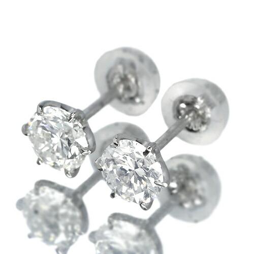 0.8ct ダイヤモンド ピアス 0.4×0.4ct Pt900 プラチナ Eカラー SI2 トリプルエクセレント ハートアンドキューピッド 3EX H&C 鑑定書付 保証書付の画像