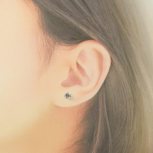 0.5ct ダイヤモンド ピアス 0.25×0.25ct Pt900 プラチナ Dカラー SI2 トリプルエクセレント ハートアンドキューピッド 3EX H&C 鑑定書付 保証書付の画像